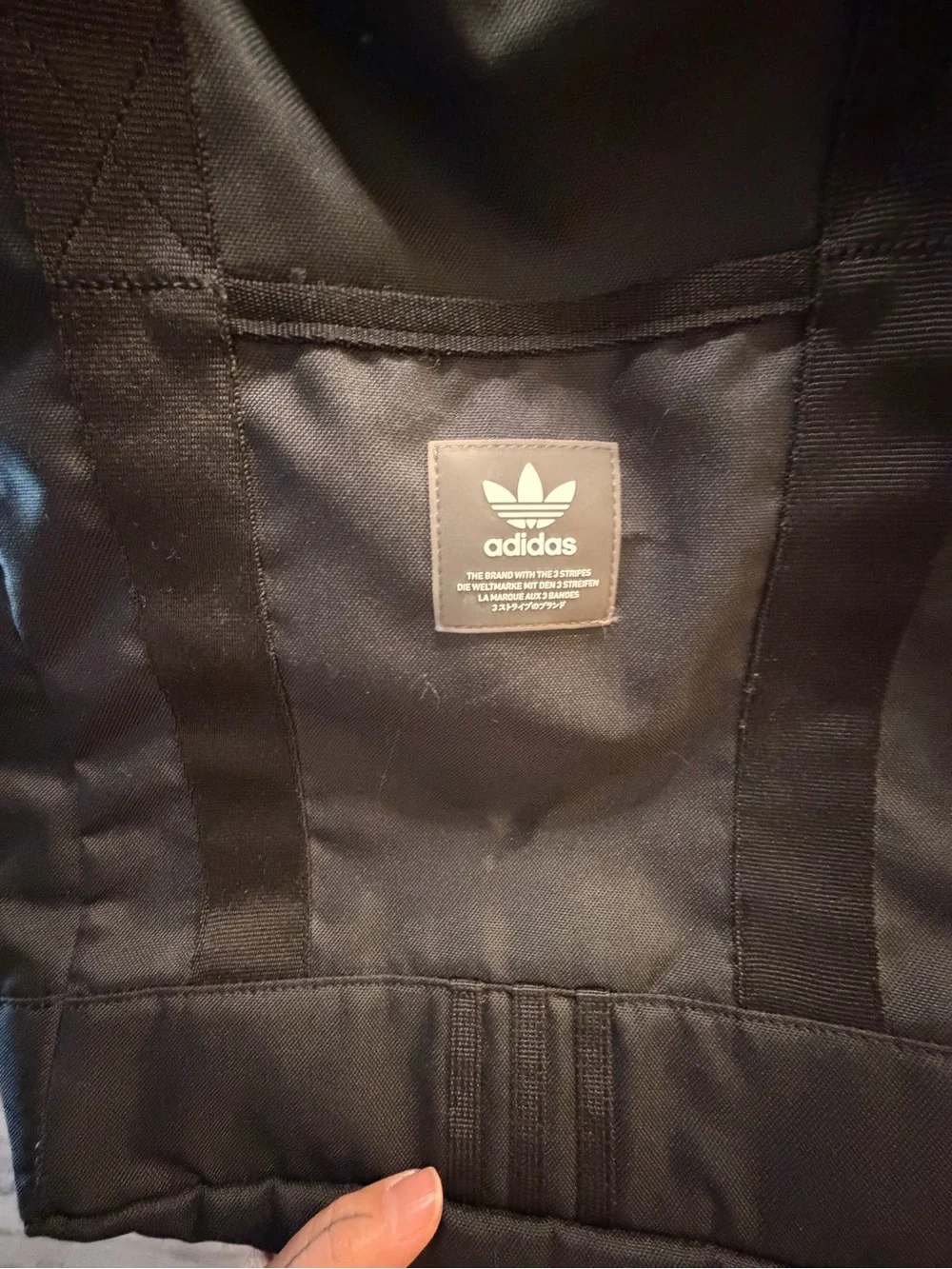 adidas Black Tote Bag with Front Logo Patch